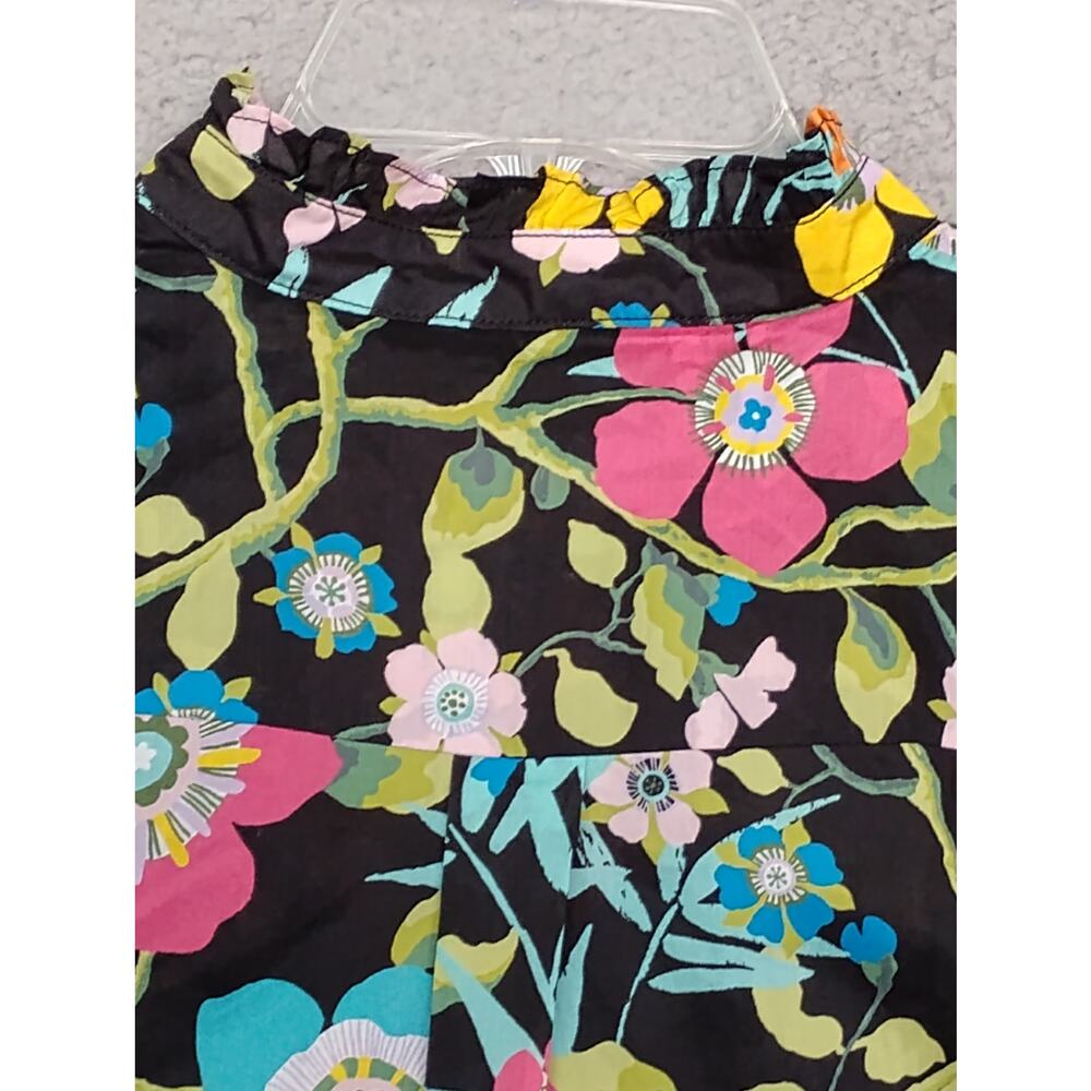 J. Crew X Liberty Floral Print Blouse Size 2 100% Cotton Sleeveless Mock Neck - Picture 5 of 8
